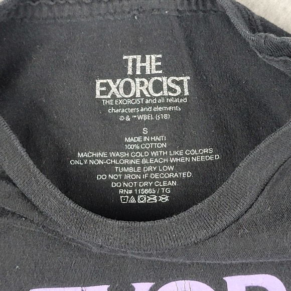 The Exorcist Graphic Men's Small Black T-Shirt Green and Purple Double Sided Tee - Picture 2 of 5